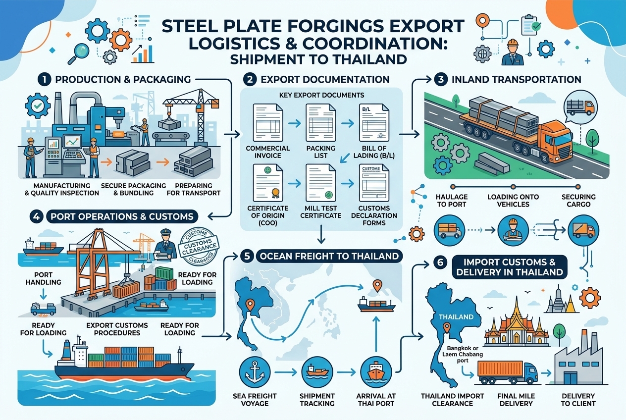 Ковка тяжелых стальных пластин для Таиланда